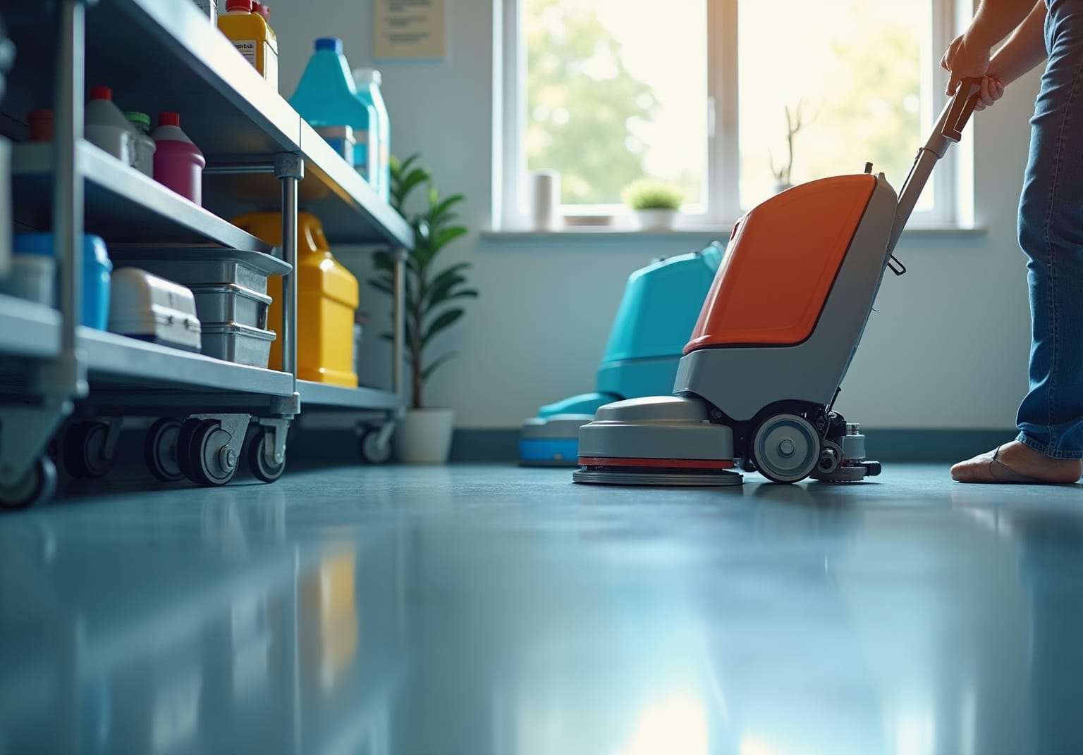 Floor scrubber machine rental near me makes cleaning easier